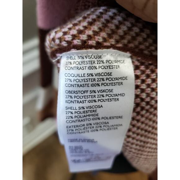 Women's Anthropologie Pink/Brown Checkered Pullover Sweater XL New - Picture 8 of 12